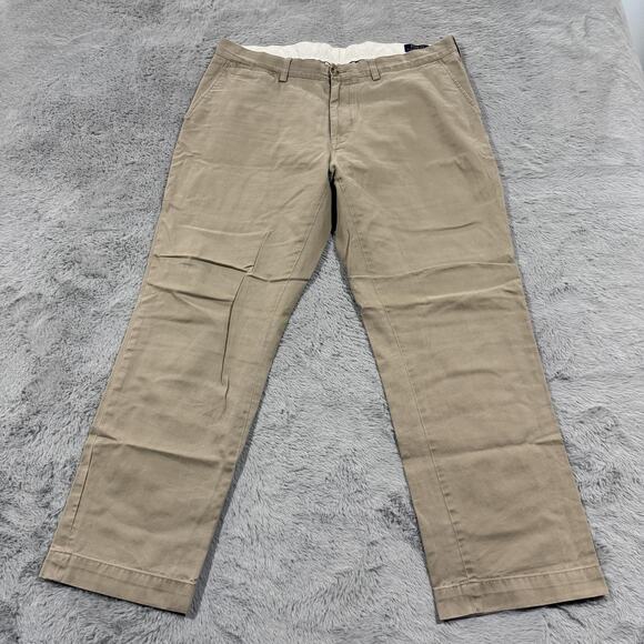 Polo Ralph Lauren Pants Mens 38x32 Khaki Classic Fit Chinos Casual Dress Cotton - Picture 2 of 10